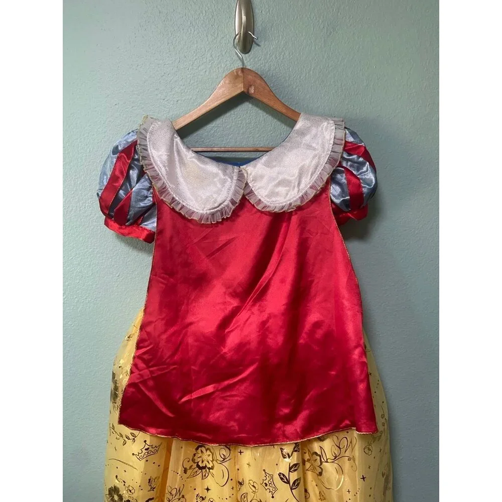 Disney Parks Girls Snow White Gold with Cape Costume Halloween Dress Up Dress 13